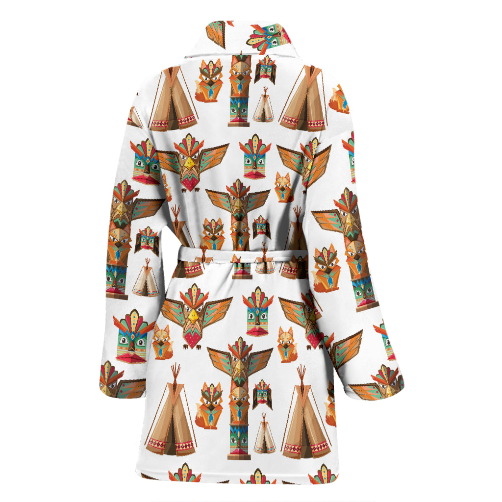 Totem Native Print Design LKS303 Women Bathrobe