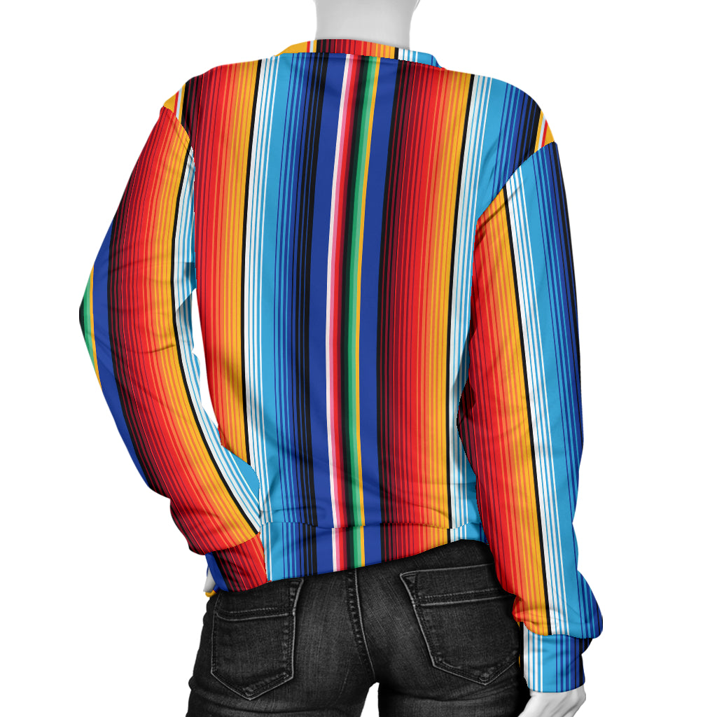 Mexican Blanket Stripe Print Pattern Women Long Sleeve Sweatshirt