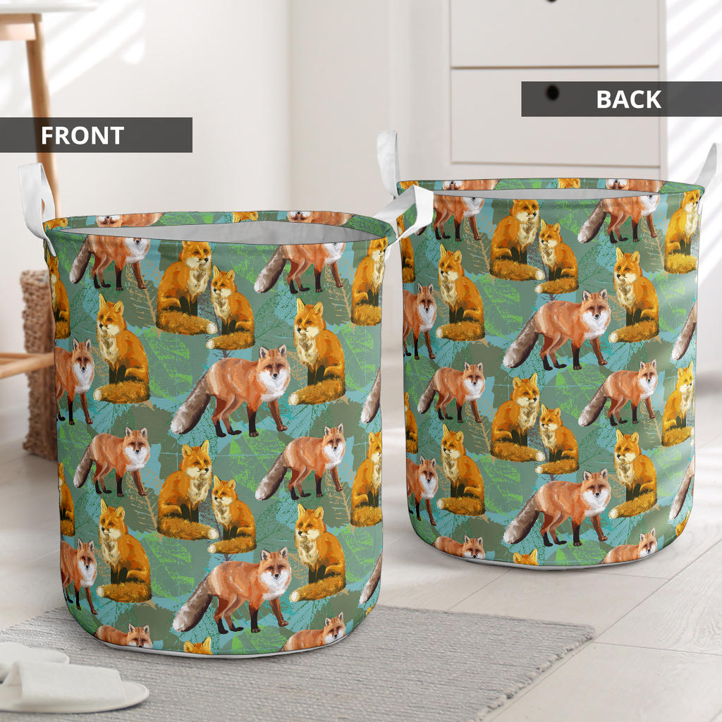 Fox Autumn leaves Themed Laundry Basket