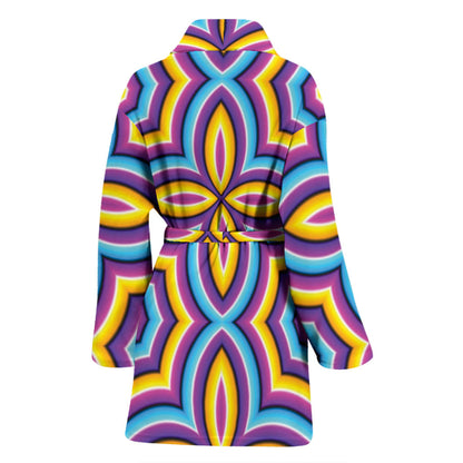 Optical illusion Pattern Print Design A03 Women Bathrobe