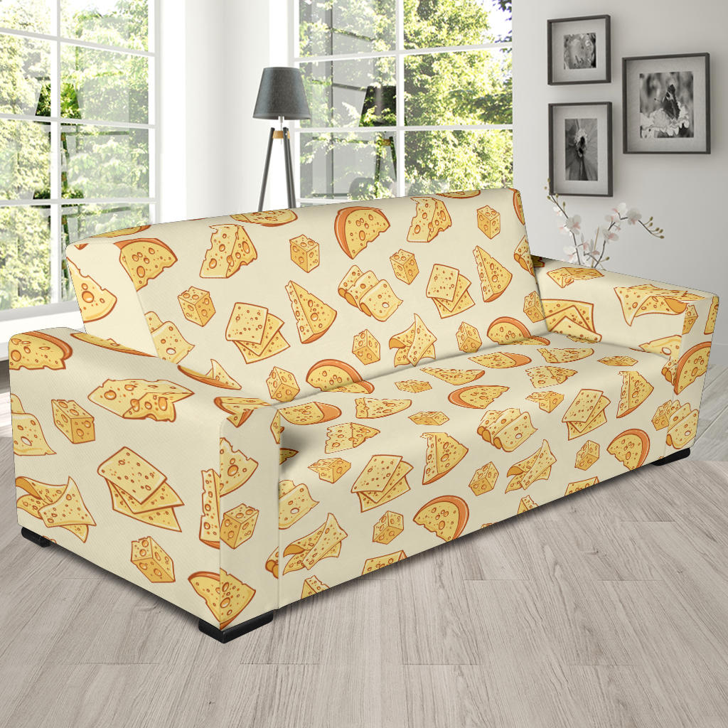 Cheese Pattern Print Design 01 Sofa Slipcover