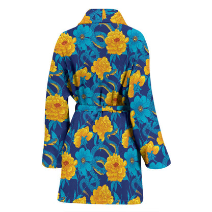 Boa Pattern Print Design 01 Women Bathrobe