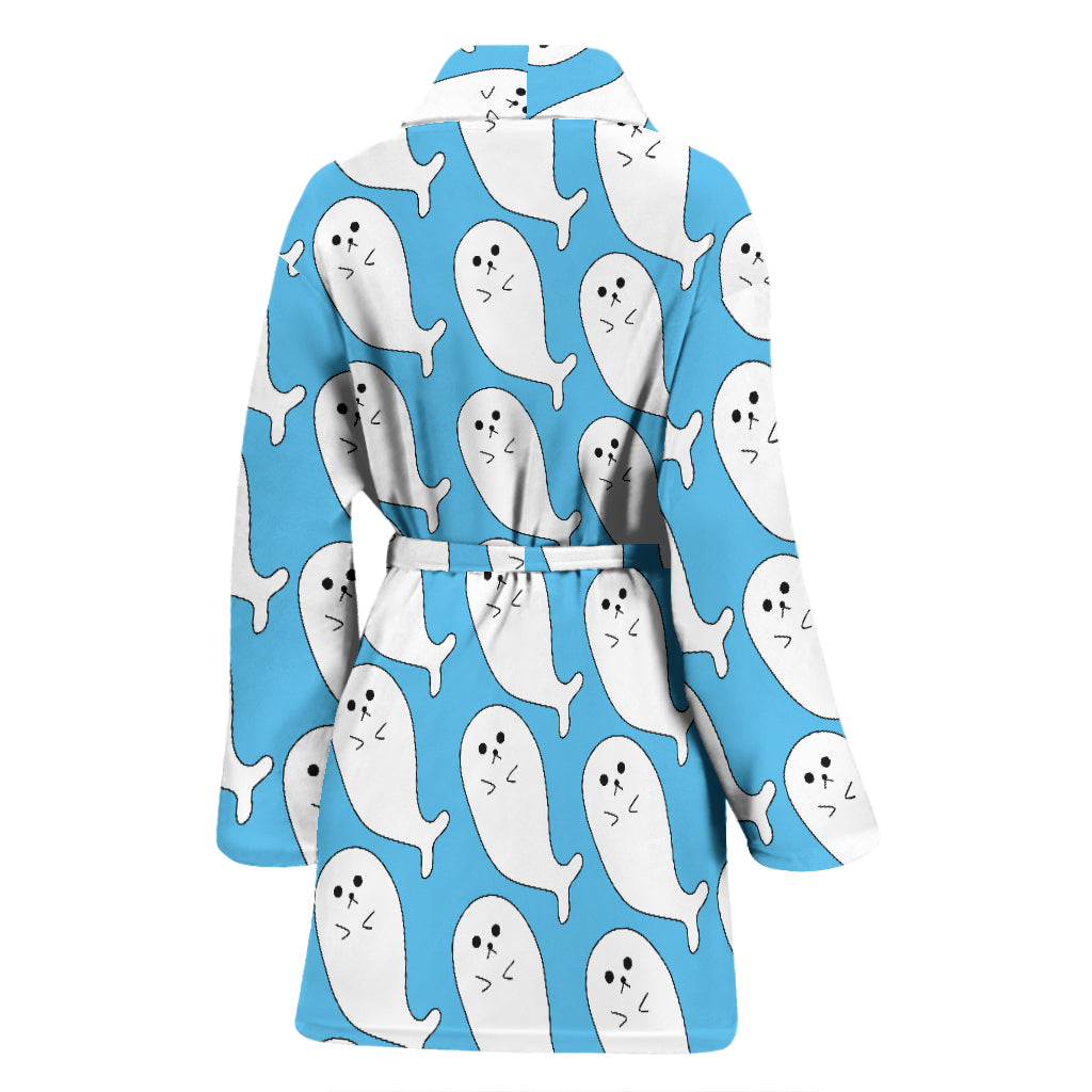 Sea Lion Print Design LKS402 Women Bathrobe
