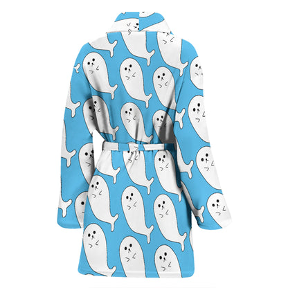 Sea Lion Print Design LKS402 Women Bathrobe