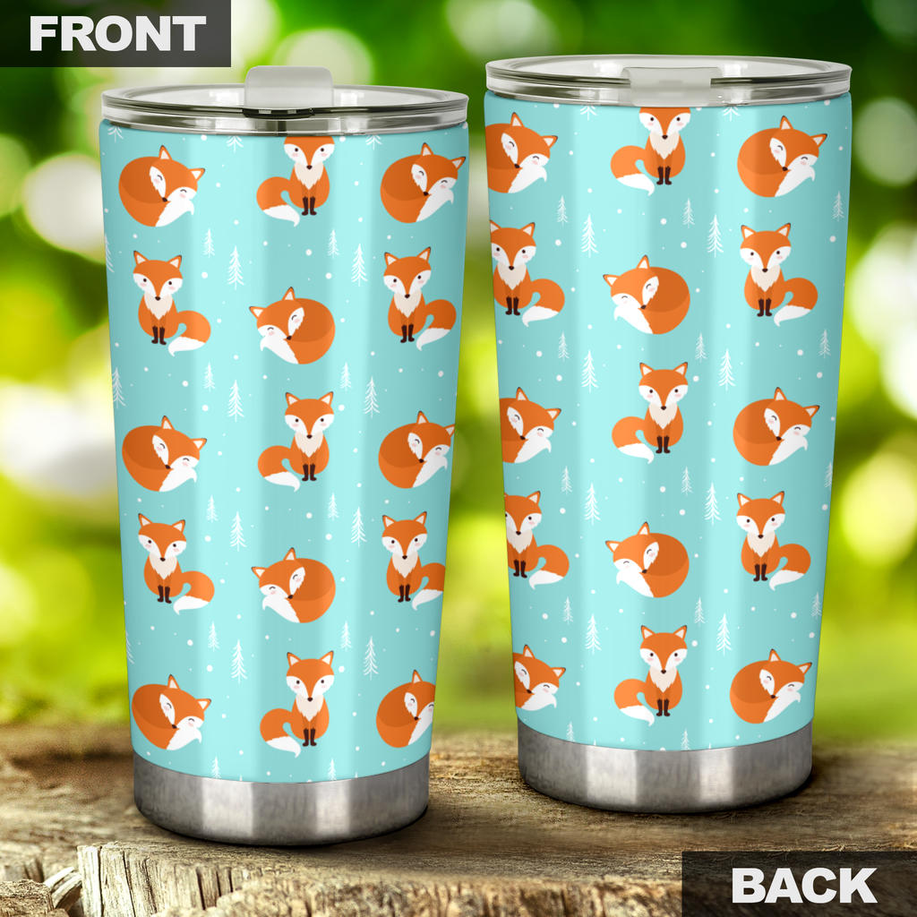 Fox Design Snow Print Pattern Tumbler