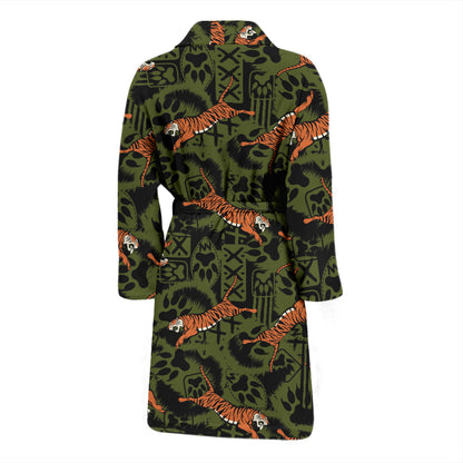Tiger Pattern Print Design LKS303 Men Bathrobe