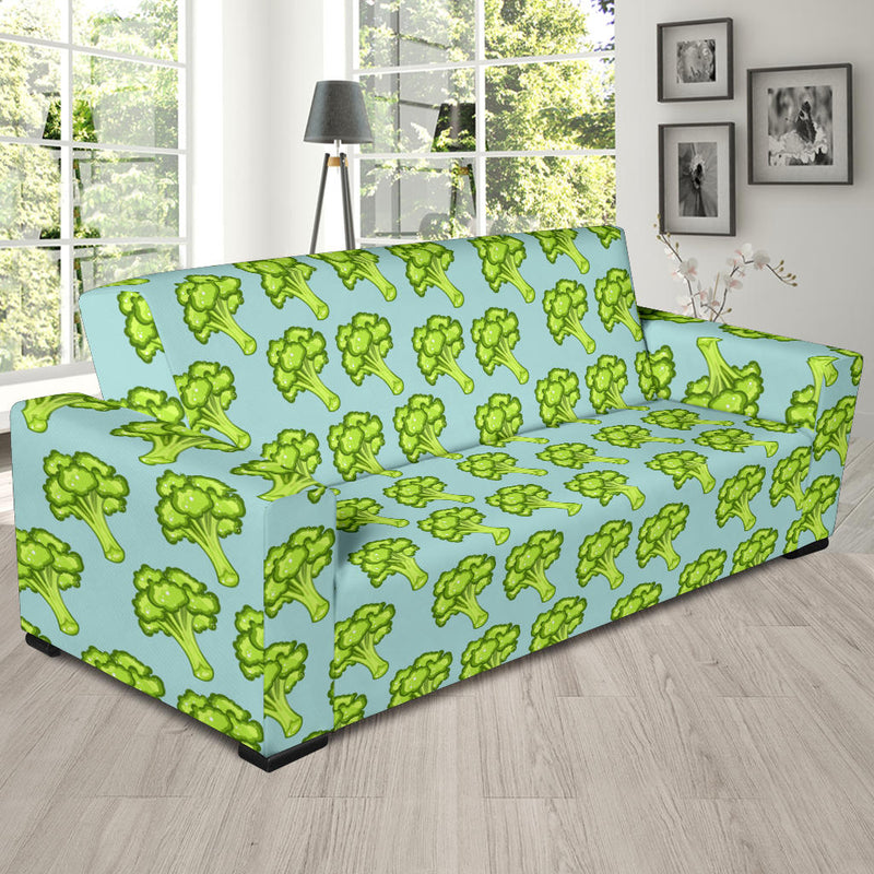 Broccoli Pattern Print Design 02 Sofa Slipcover