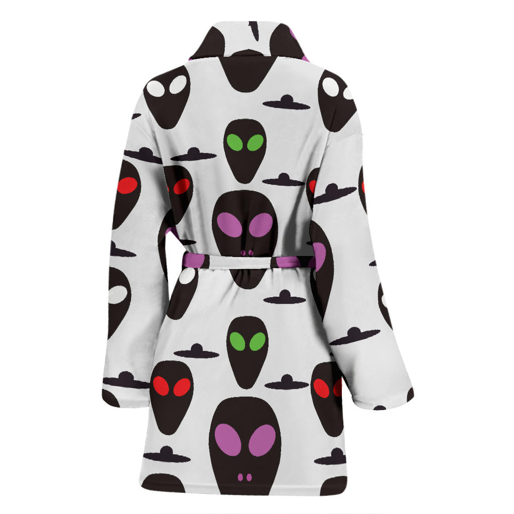 Alien Pattern Print Design 06 Women Bathrobe