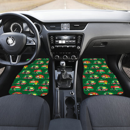 Camper Camping Christmas Themed Print Car Floor Mats Front Back