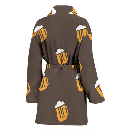 Beer Pattern Print Design 01 Women Bathrobe