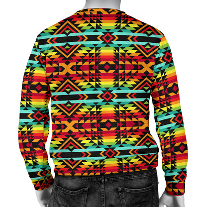 Kente Red Design African Print Men Long Sleeve Sweatshirt