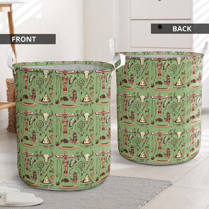 Native Indian Themed Design Print Laundry Basket