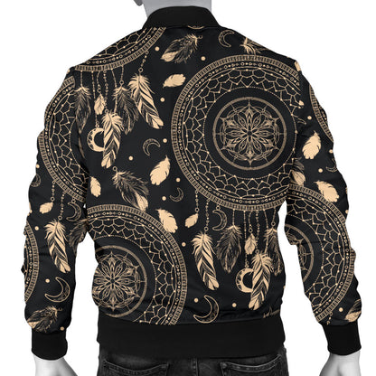 Dream Catcher Mandala Boho Moon Men Bomber Jacket