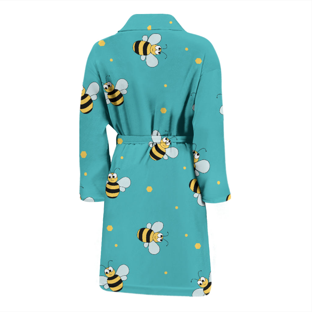 Bee With Dot Print Design LKS309 Men Bathrobe