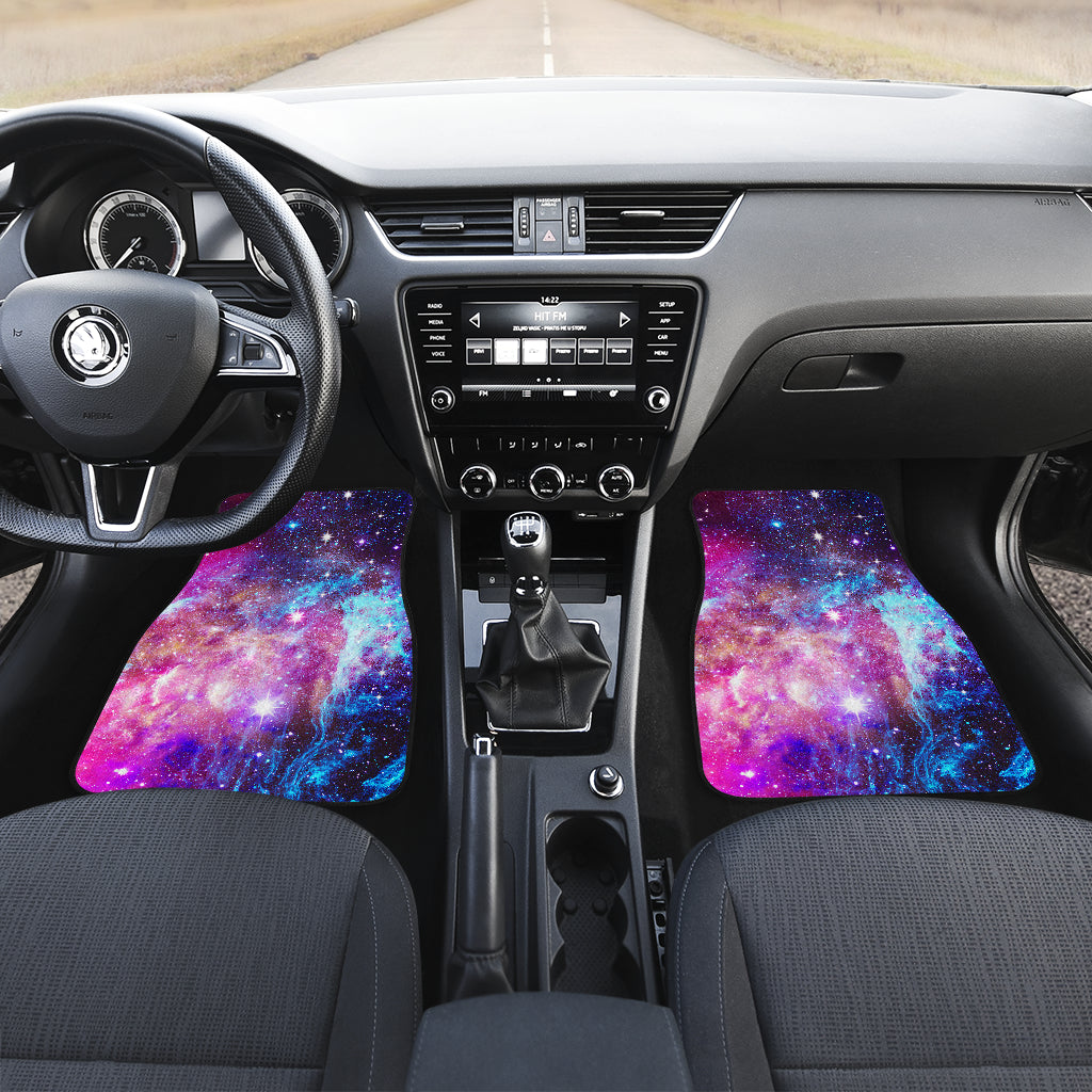 Galaxy Night Purple Space Print  Car Floor Mats Front Back