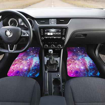 Galaxy Night Purple Space Print  Car Floor Mats Front Back