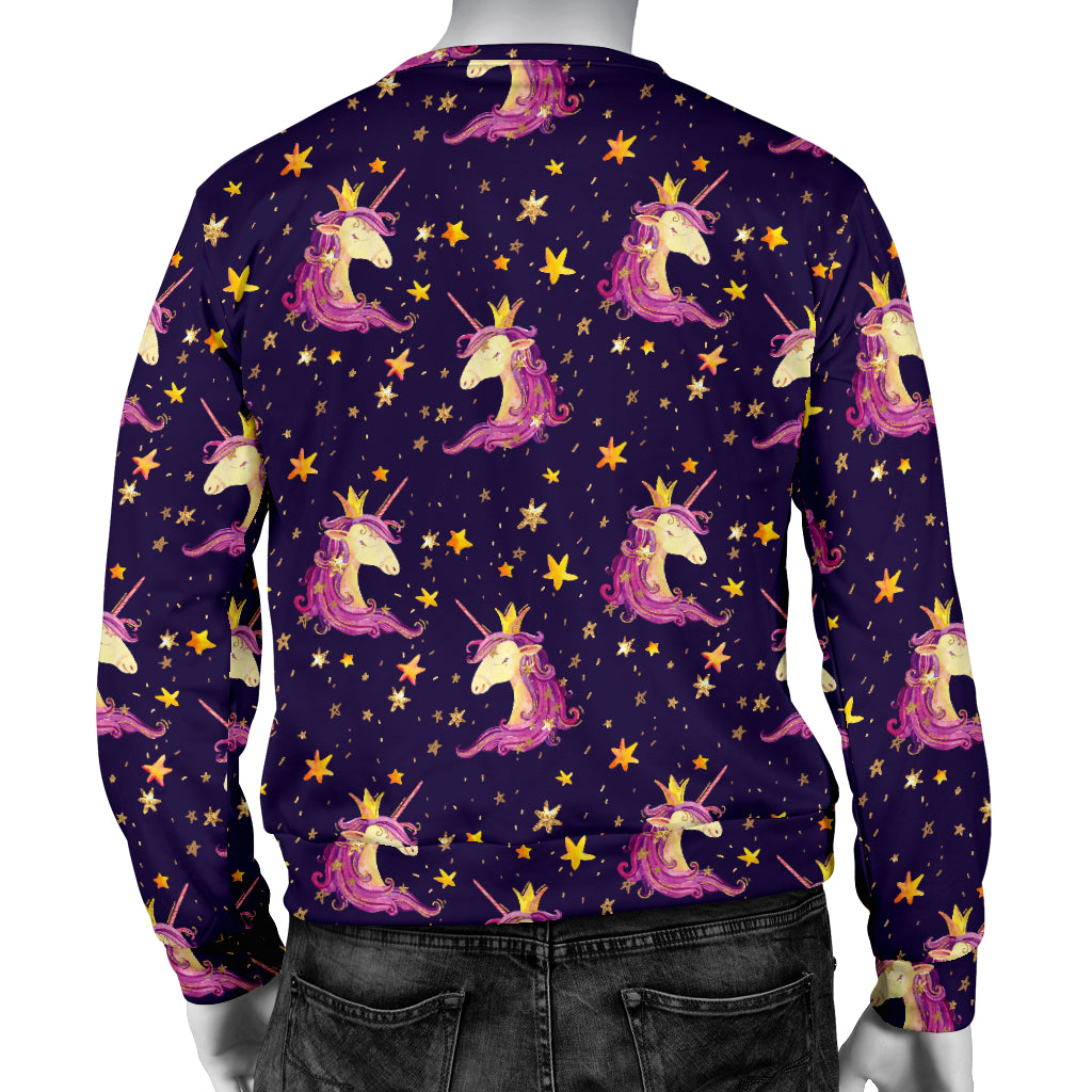 Unicorn Princess Star Sparkle Men Long Sleeve Sweatshirt