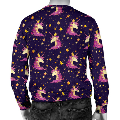 Unicorn Princess Star Sparkle Men Long Sleeve Sweatshirt