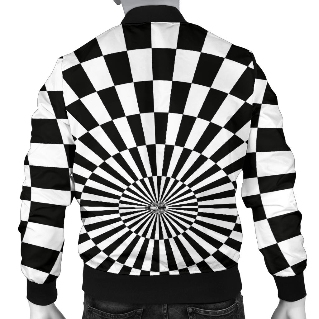 Checkered Flag Optical illusion Men Bomber Jacket