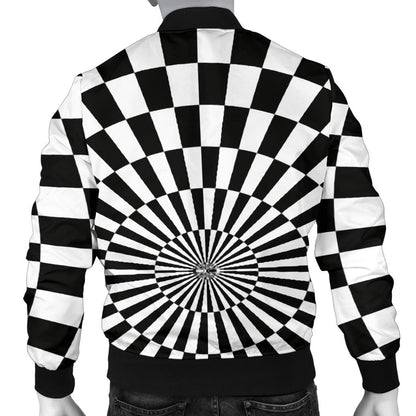 Checkered Flag Optical illusion Men Bomber Jacket