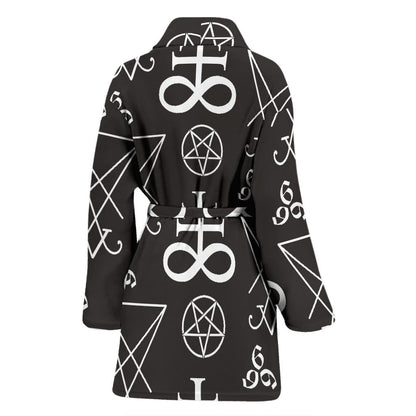 Pentagram Pattern Print Design A04 Women Bathrobe