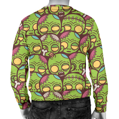 Zombie Head Design Pattern Print Men Long Sleeve Sweatshirt