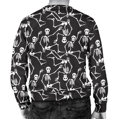 Skeleton Themed Print Men Long Sleeve Sweatshirt
