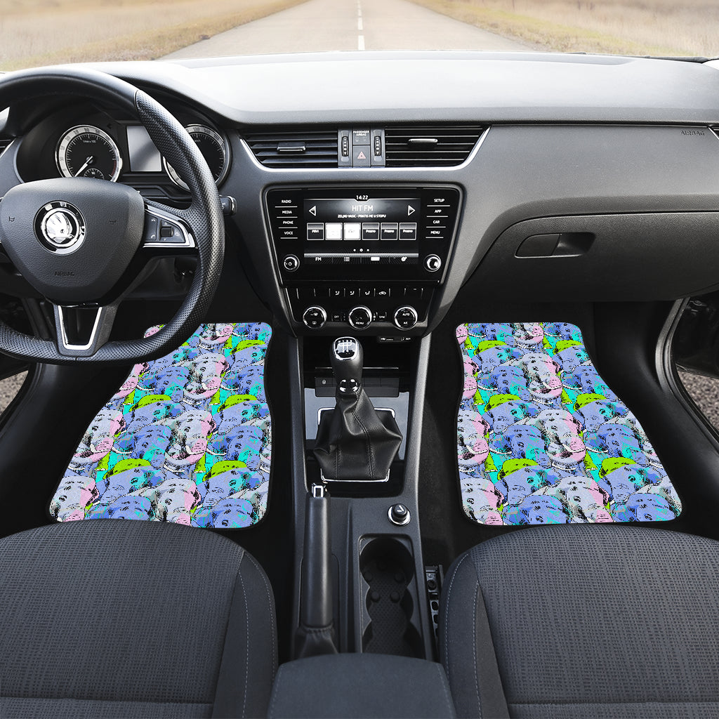 Elephant Art color Print Pattern Car Floor Mats Front Back