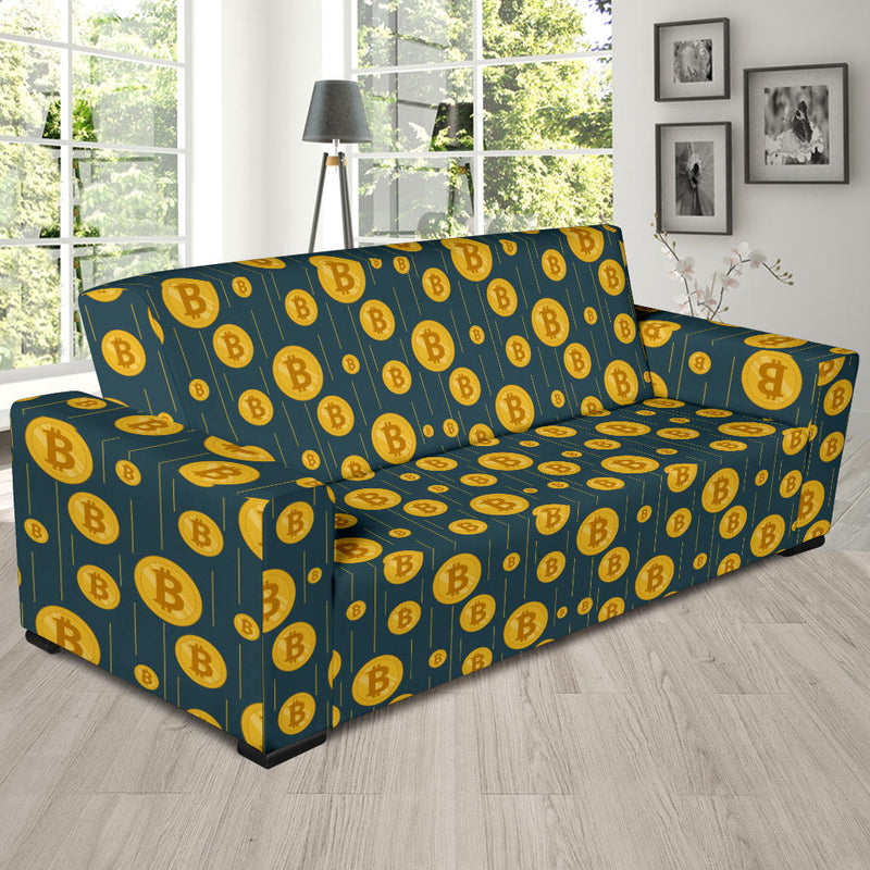 Bitcoin Pattern Print Design 01 Sofa Slipcover