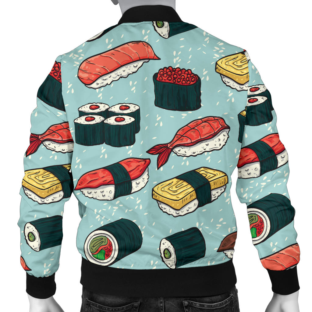 Sushi Pattern Design Men Bomber Jacket