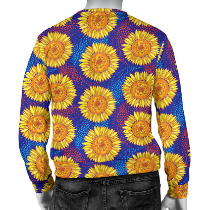Sunflower Hand Drawn Style Print Men Long Sleeve Sweatshirt
