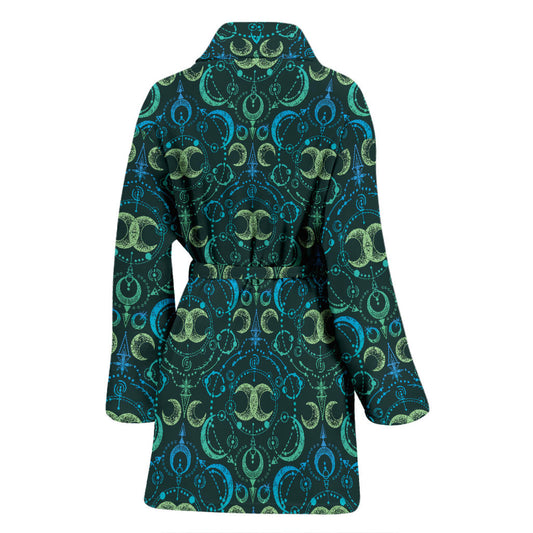 Celestial Pattern Print Design 07 Women Bathrobe