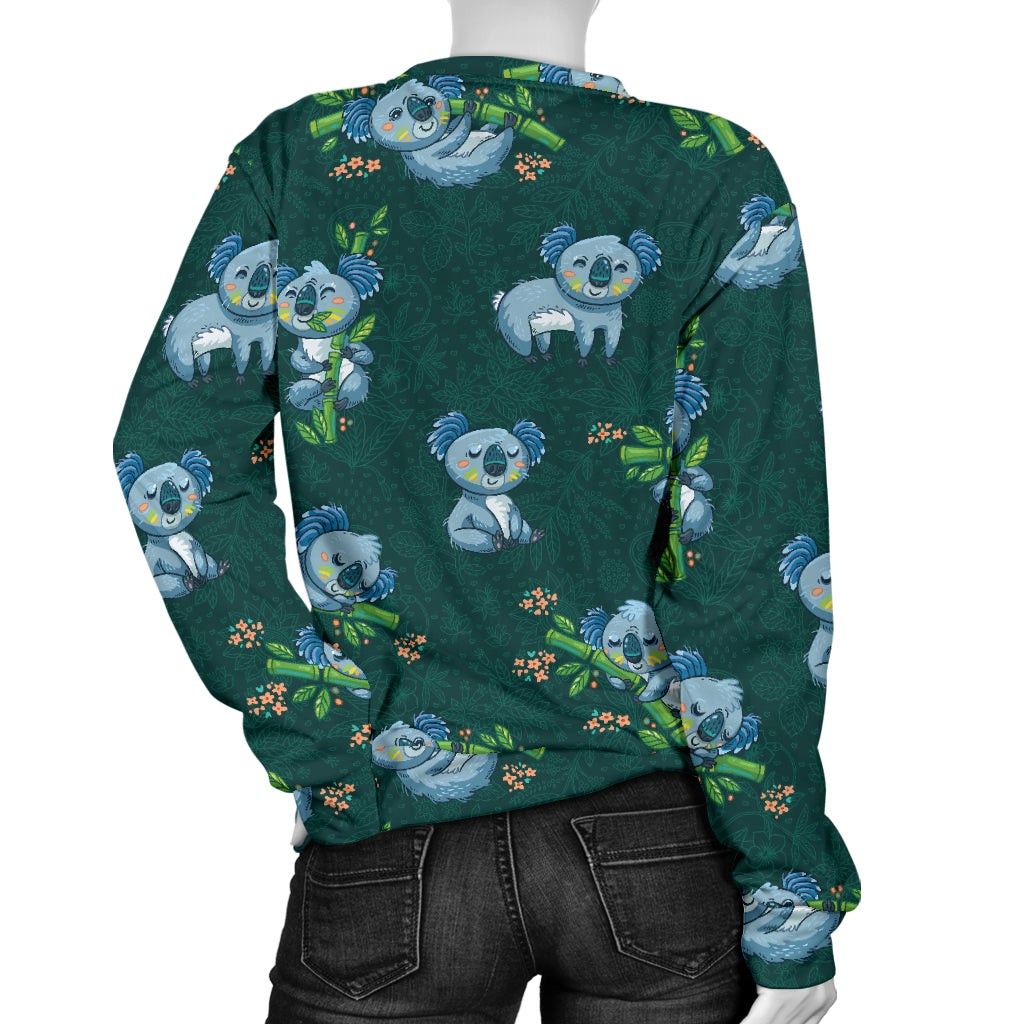 Koala Blue Design Print Women Long Sleeve Sweatshirt