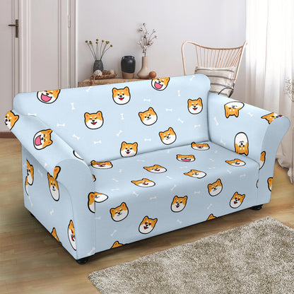 Shiba Inu Print Design LKS3012 Loveseat Couch Slipcover