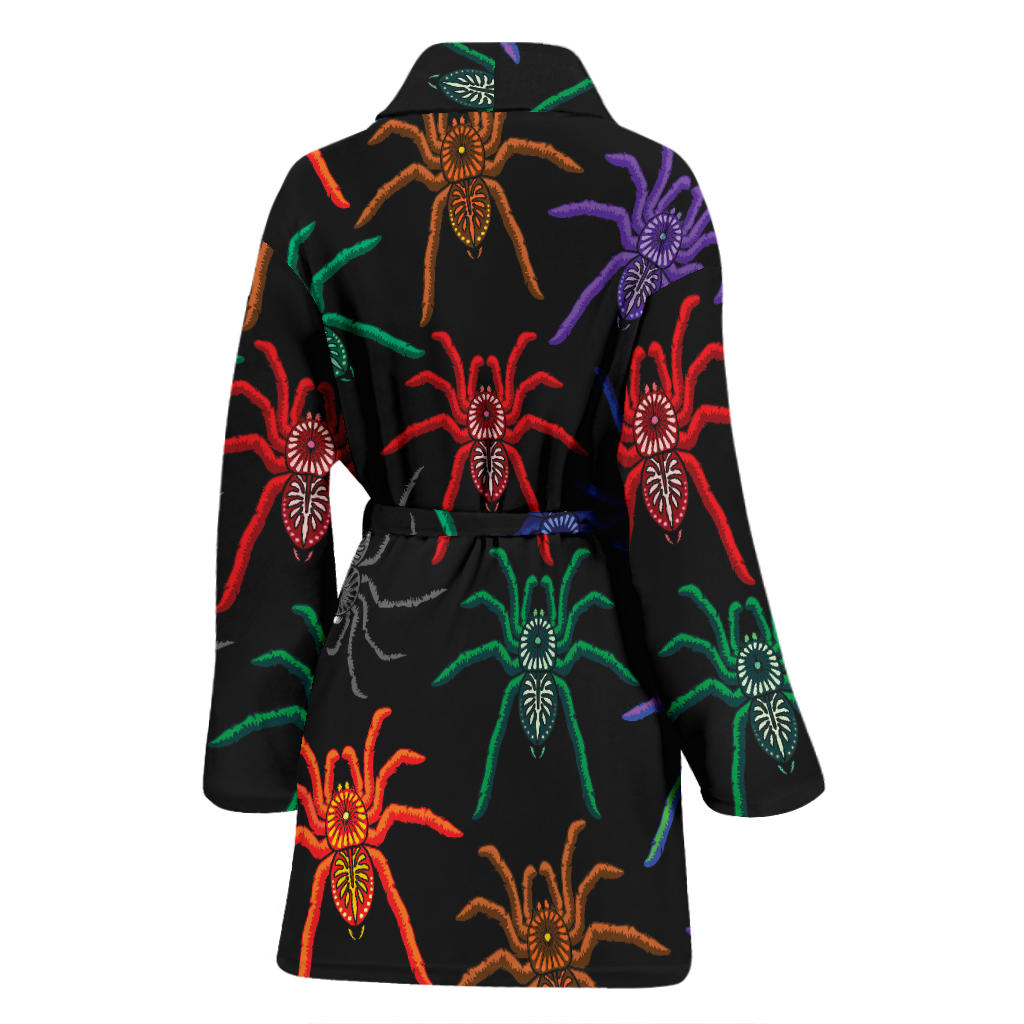 Tarantula Neon Color Pattern Print Design 03 Women Bathrobe