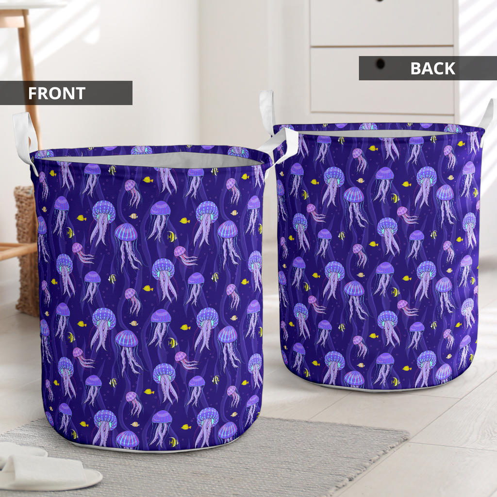 Jellyfish Style Print Laundry Basket