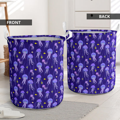 Jellyfish Style Print Laundry Basket