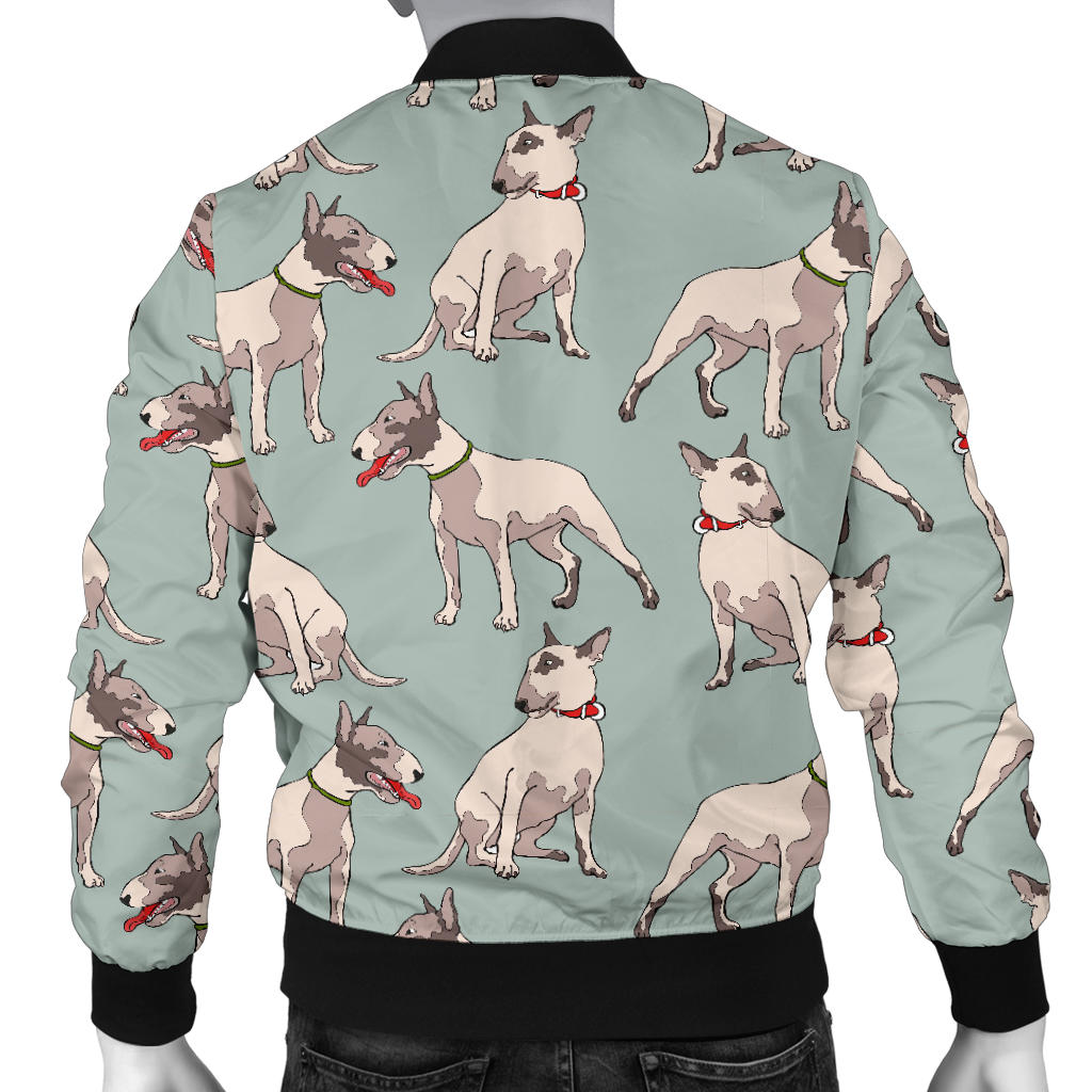 Bull Terrier Cute Print Pattern Men Bomber Jacket