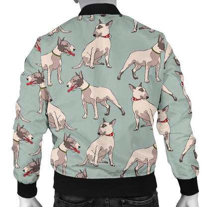 Bull Terrier Cute Print Pattern Men Bomber Jacket