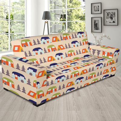 Camper Tent Pattern Print Design 03 Sofa Slipcover