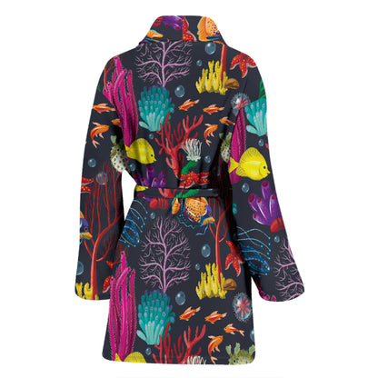 Underwater Cute Print Design LKS303 Women Bathrobe