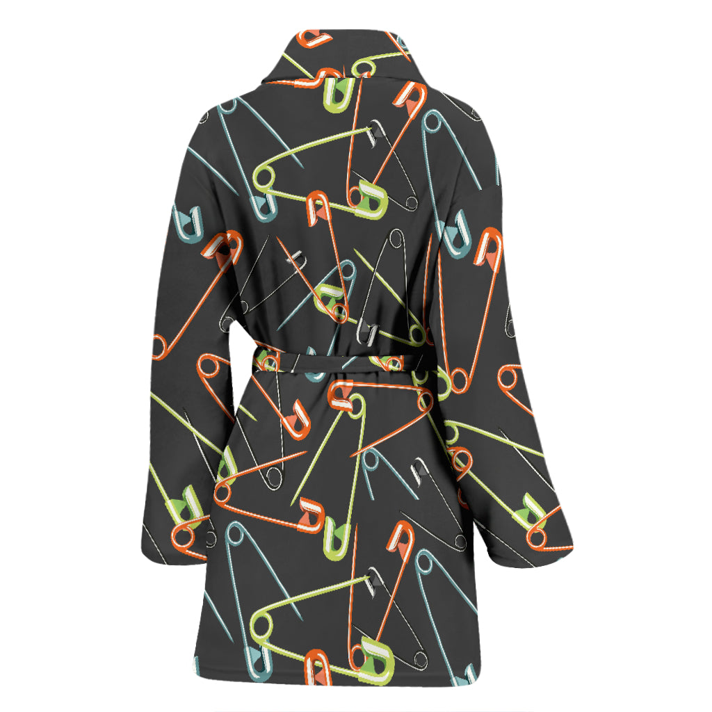 Safety Pin Print Design LKS301 Women Bathrobe