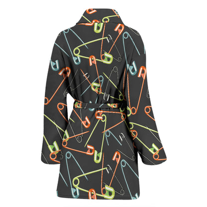 Safety Pin Print Design LKS301 Women Bathrobe