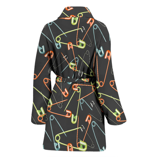 Safety Pin Print Design LKS301 Women Bathrobe