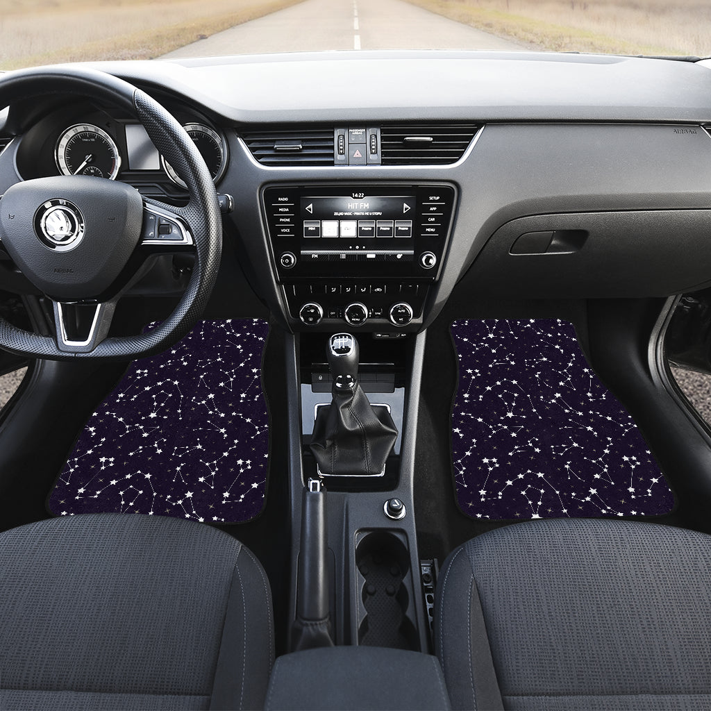 Zodiac Star Pattern Design Print Car Floor Mats Front Back
