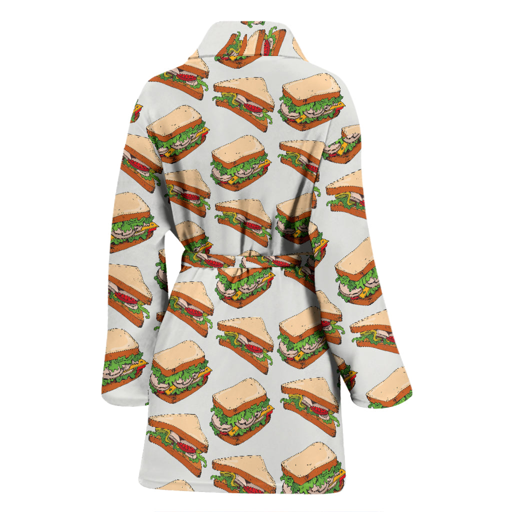 Sandwich Print Design LKS302 Women Bathrobe