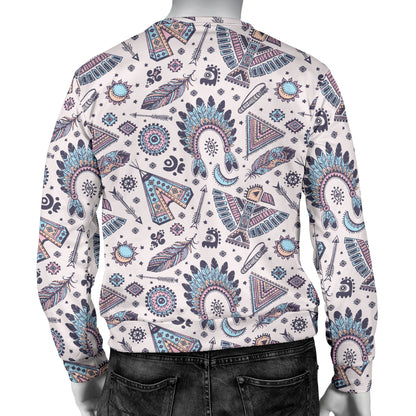 Eagles Native American Indian Symbol Men Long Sleeve Sweatshirt