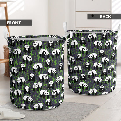Panda Bear Bamboo Themed Print Laundry Basket