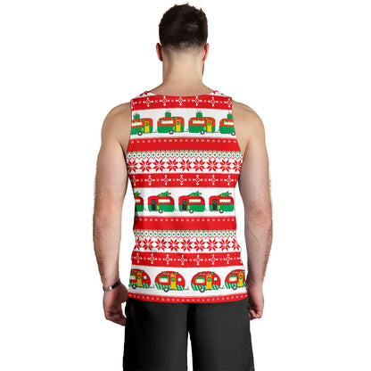 Camper Camping Ugly Christmas Design Print Men Tank Top