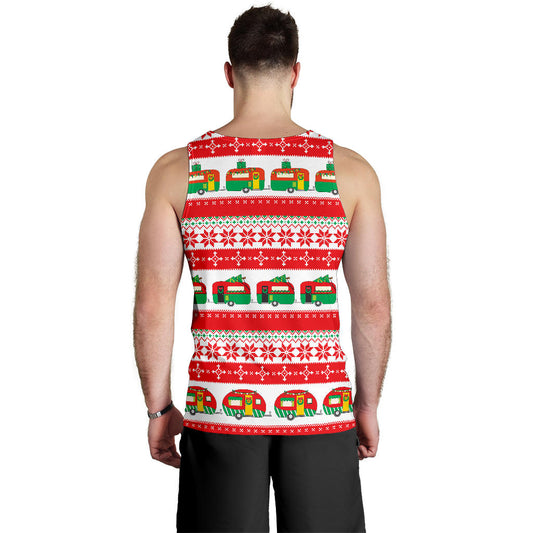 Camper Camping Ugly Christmas Design Print Men Tank Top